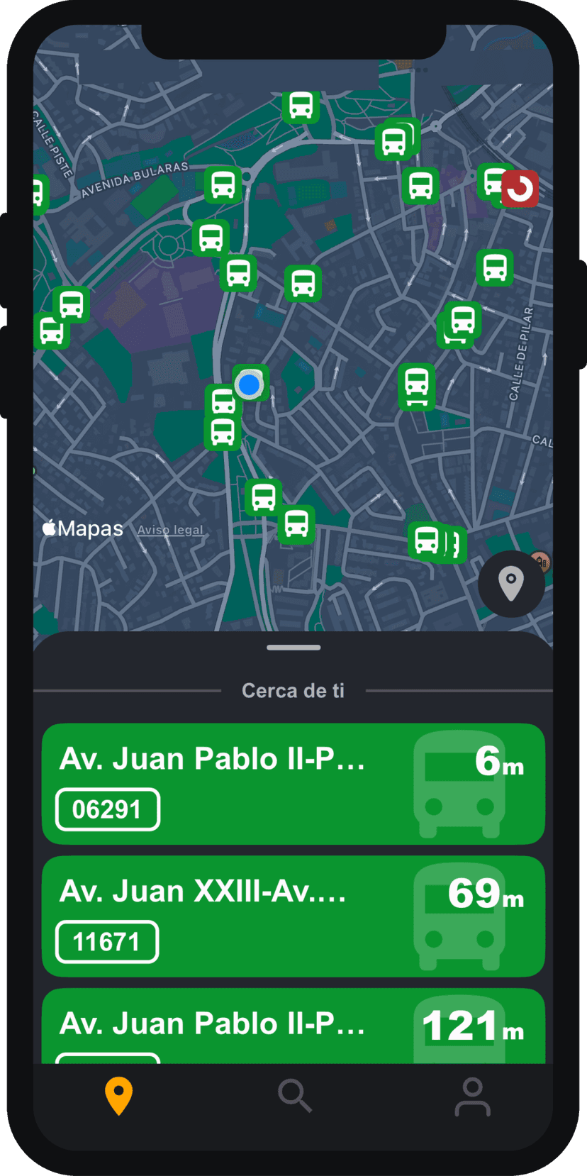 Paradas de autobús cercanas en MoviMadrid