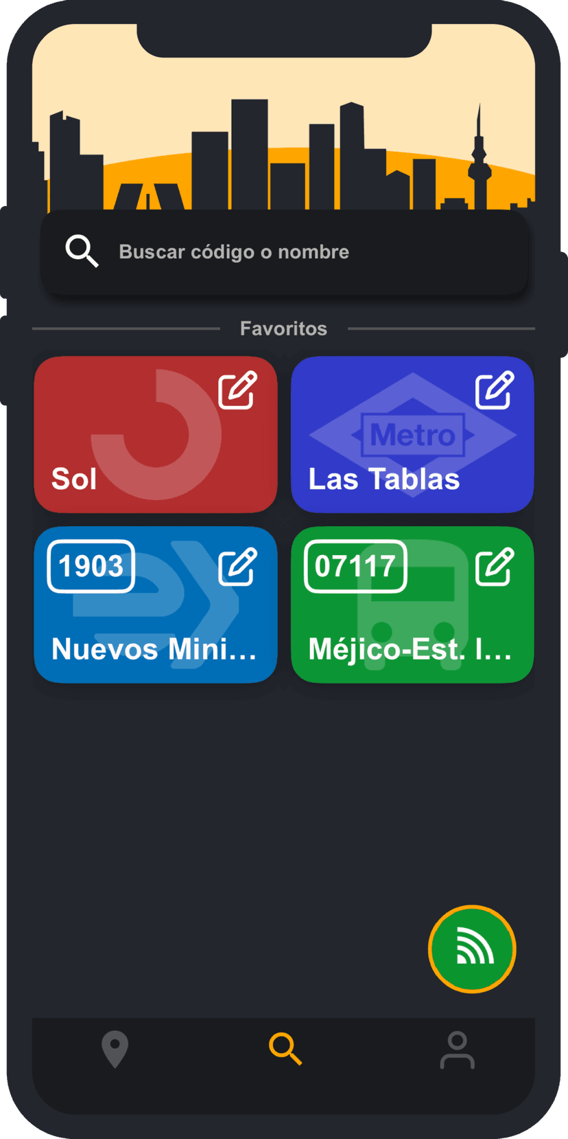 Pantalla principal de MoviMadrid